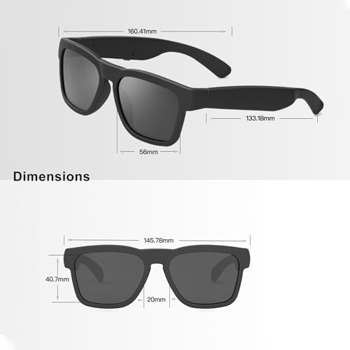 Image of OhO sunshine Bluetooth Audio Sunglasses, Lightweight Open Ear Sport Glasses, 10H Playtime, UV400 ANSI Z87.1, Water Resistant with Voice Control