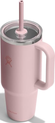 Hydro Flask 40 Oz Clear Lid Travel Tumbler with Straw and Handle - Insulated Stainless Steel in 40 Oz Trillium