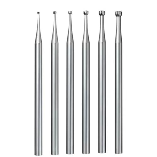Corghd 6 piezas de rebabas de boca abierta – 3/32 pulgadas vástago de ajuste de joyería fresas de alambre redondo brocas lapidarias (008-023)