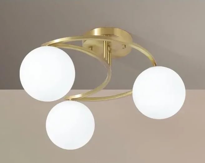 Lustre de plafond en verre nordique C 3 lights blanc chaud pour loft