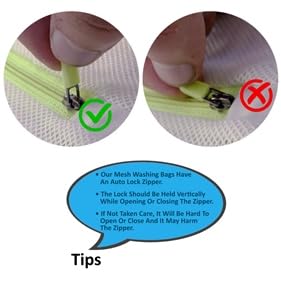 Image of Mesh Laundry Washing Bags With Premium Rust Free Zippers, Washing Bags For Laundry, Blouse, Bra, Hosiery, Lingerie, Stocking, Jeans (4, Set of 4-2L+2XL)