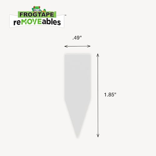 Image of FrogTape reMOVEables Poster Strips, No Damage Hanging Strips, Removable Poster Hangers, Stick On Adhesive Wall Tape Alternative for Pictures, Home, School, Office, White, 16 Strips (Pack of 2)