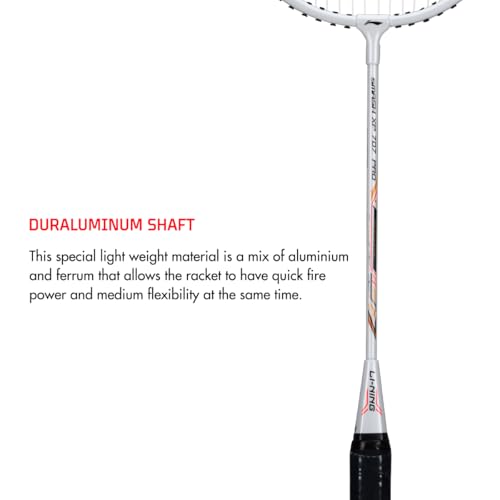 Li-Ning Aluminium XP-707 PRO Badminton - (Strung)+ Full Cover,Pink 3