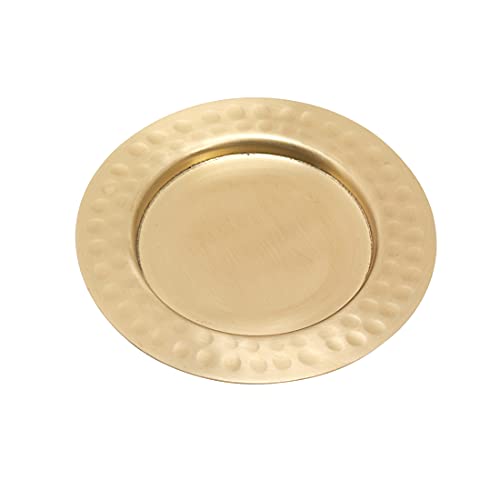 NKlaus Assiette à Bougie Ø8 en Laiton doré Bougeoir avec Bord Ø6 cm intérieur Assiette décorative 10470