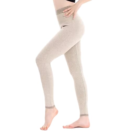 100% Cashmere Thermal Leggings Womens High Waisted Thermal Underwear Bottoms Pants Ladies Thermal Long Johns Autumn Winter