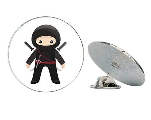 Cool Kid Ninja Cartoon Icon Round Metal 0.75