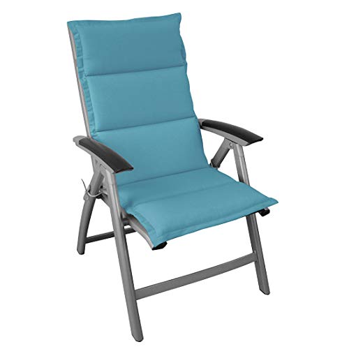 OUTLIV. Polsterauflage Klappsessel -Auflage Sitz- Rückenkissen 120x50x5 cm Hellblau Sitzauflage für Gartensessel und Gartenstuhl