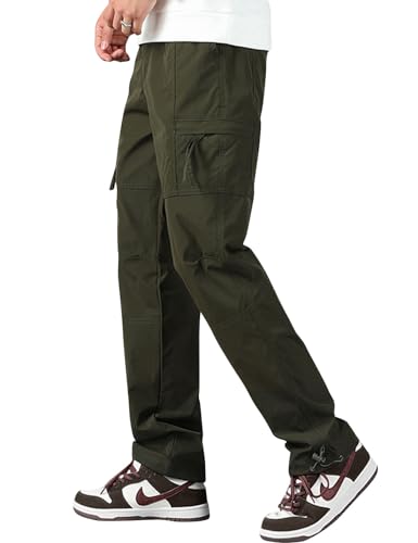 ZGZZ7 Men's Relaxed Fit Work Pants Multi-Pockets Outdoor Hiking Cargo Pants