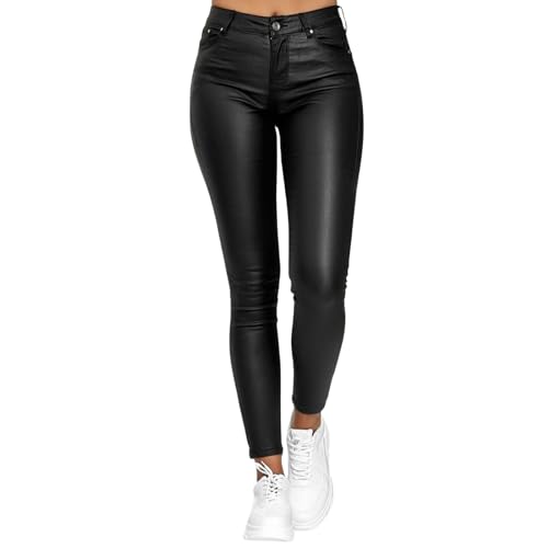 Baxtayel Faux Leather Leggings for Women High Waisted Skinny Tights