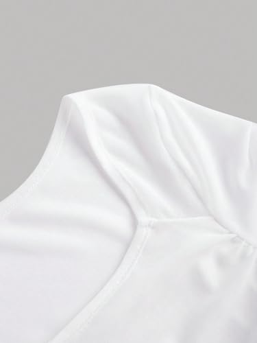 Floerns Girl's Square Neck Bell Long Sleeve Pencil Dress Ruched Short Bodycon Dresses3