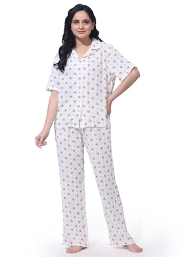Image of B STORIES Women's Cotton Pyjama Set | Comfort and Relexed Nightsuit for Ladies
