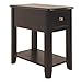 Signature Design by Ashley Breegin New Traditional Wooden Chair Side End Table with Storage, Black