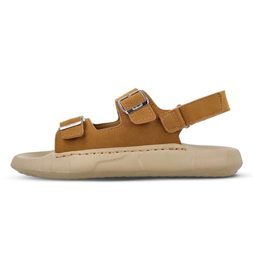 Image of WALKAROO Men's Adjustable Straps with Hook and loop Comfort Sandals - WE8822