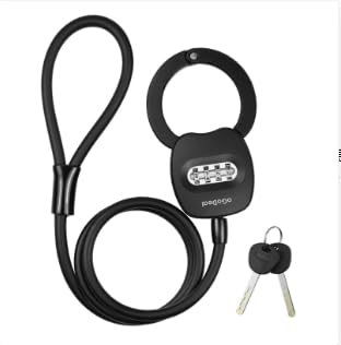 Cerradura para scooter E Scooter con bolsa portátil de 4 l resistente al agua, candado para esposas, candado de bicicleta de alta seguridad, funda de goma para evitar arañazos, candado de combinación