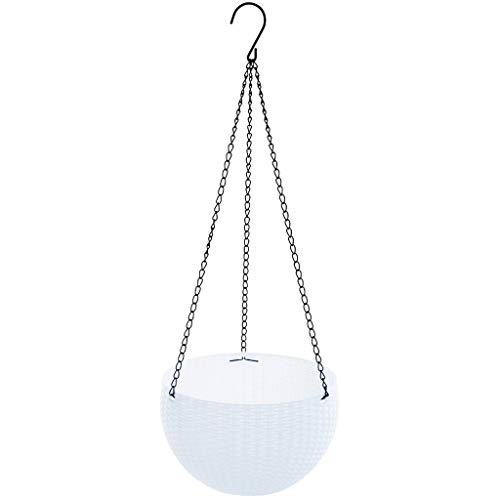 Comie Pflanzengefäße, Rattan Hängende Pflanzentöpfe Hängend Blumentopf Moderne Blumenampel Blumenhänger Blumentöpfe Pflanzenhalter Pflanzen Halter Aufhänger für Innen Außen Home Decor (Weiß)