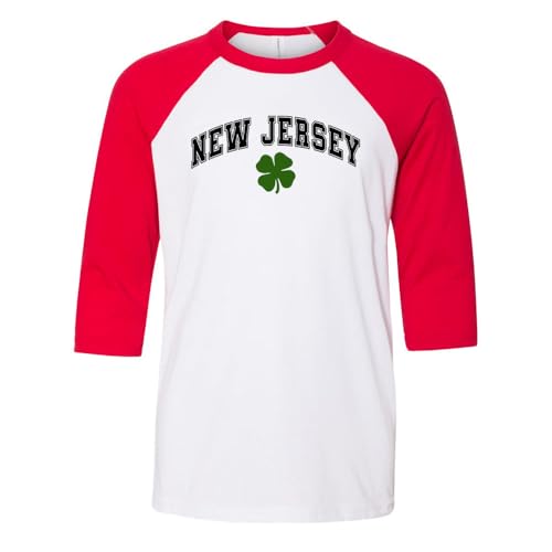 Shamrock New Jersey Kids Three-Quarter Raglan Sleeve Baseball Shirt Youth Large White/Red