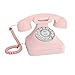 TelPal Corded Pink Retro Landline Home Phone, Basic Pink Decorative Analog Telephone Set, Senior Phone for Home/Office/Hotel