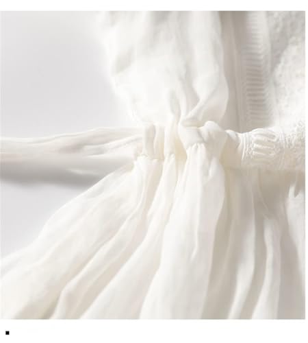 TIAFORD Women Casual Cotton Linen Maxi Dress Summer V Neck Tie Waist 3/4 Sleeve Beach Swing Flowy Dress 2025 with Pocket3