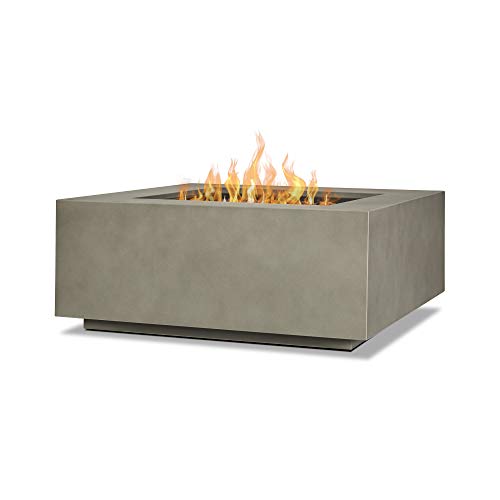 Real Flame Aegean Square Propane or Natural Gas Outdoor Fire Pit Table