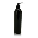 Royal Massage 8oz Bullet Round Massage Oil/Lotion/Liquid Bottle with Saddle Pump (Black, 1)