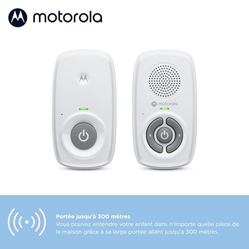 Motorola Nursery AM21 Audio Baby Monitor - Moniteur numérique avec Technologie DECT pour la Surveillance Audio - Longue portée - Microphone Haute sensibilité - Blanc – vue 3