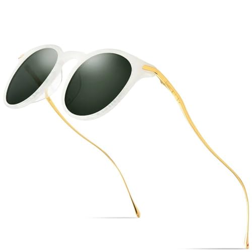 Trendige Sonnenbrille für Herren, Vintage, runde Sonnenbrille für Damen, hochwertige verspiegelte UV400-Töne