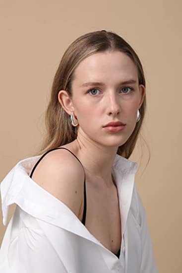 Miniatura 5 de Teardrop Earrings Dupes for Women Gold Chunky Hoop Earring Dangle Earrings Water Drop Hypoallergenic Earring for Women