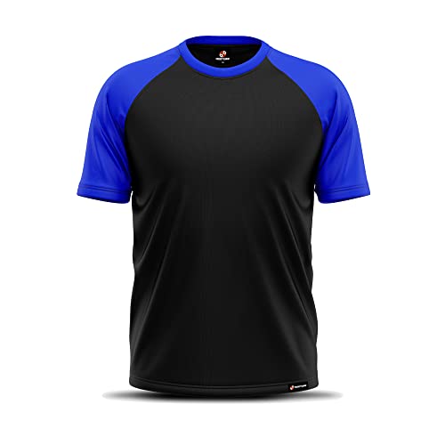 Camiseta Manga Curta Adstore Preto e Azul Royal Masculina Térmica UV Segunda Pele Compressão (G)