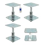 poteaux métalliques galvanisés ROBUSTESSE: Conçues en acier galvanisé à chaud S235, ces embases résistent à la corrosion et supportent jusqu'à 4,16 tonnes par pied, idéales pour constructions bois et métalliques durables.