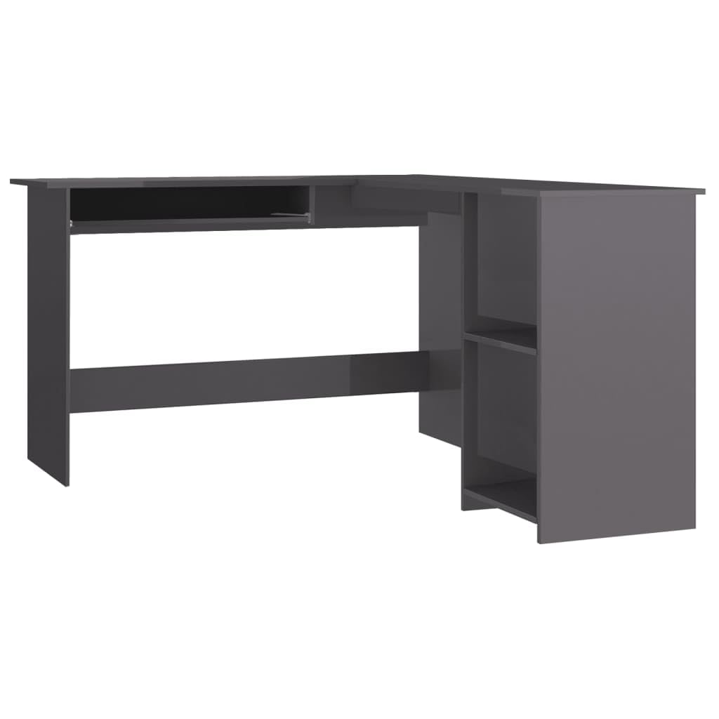Bureau gain de place avec 2 étagères et support clavier coulissant