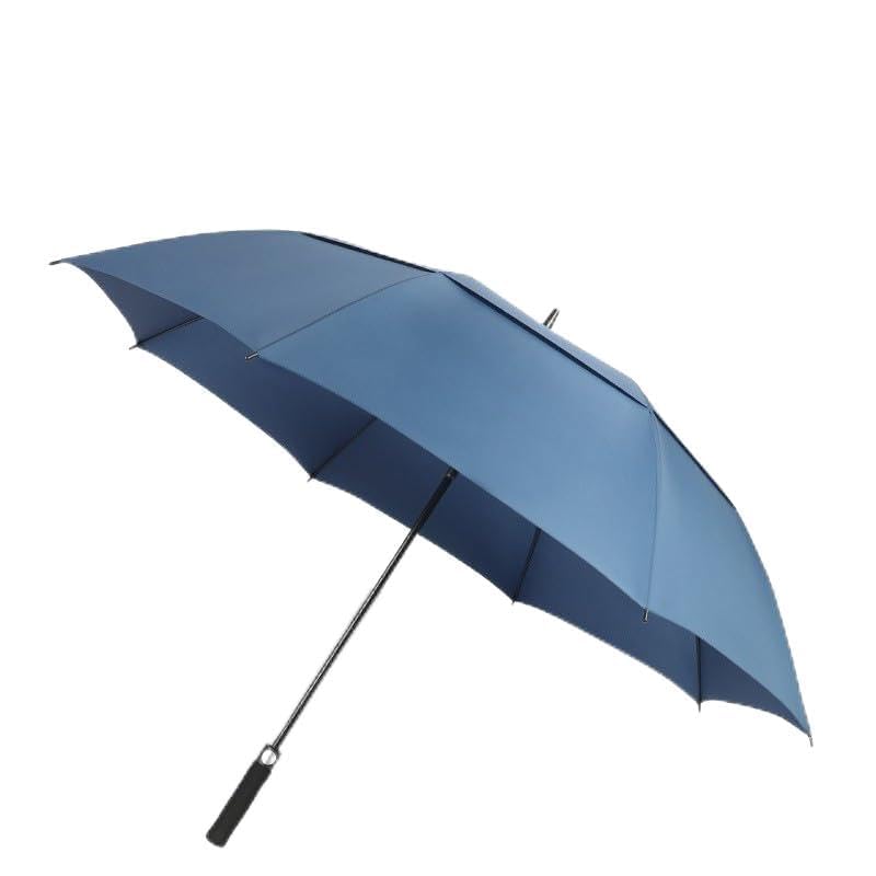 Parapluie en fibre de verre à longue poignée droite et double couche résistant