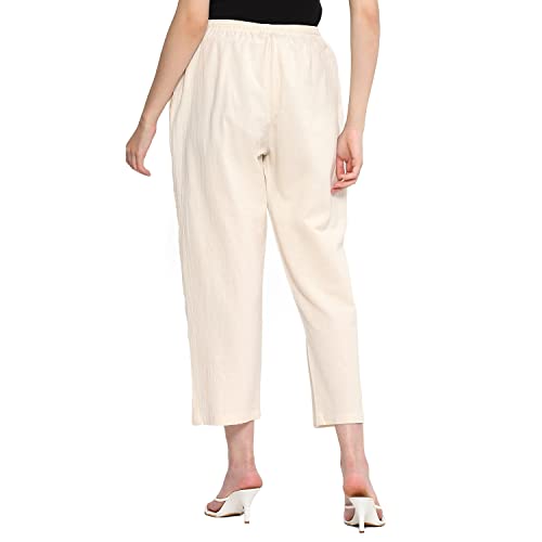 Image of BIBA Women Rayon Regular Solid Pants