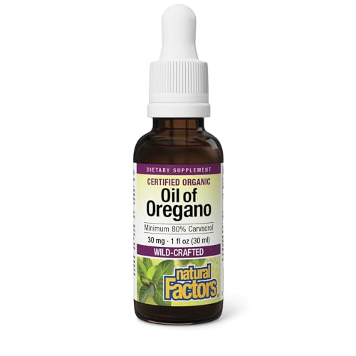 Natural Factors Oil of Oregano - Liquid Antioxidant Support Supplement for Immune Support - Easy Swallow Health Supplement with Non-GMO & Gluten-Free Formula - 1 fl oz
