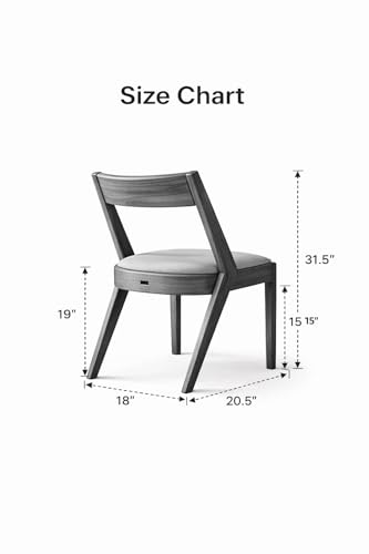 Image of Solid Wood Designer Dining Chair | Premium Wooden Chair with Cushioned Seat | Modern Mid-Century Style Chair for Dining, Living Room & Study (Natural Finish)