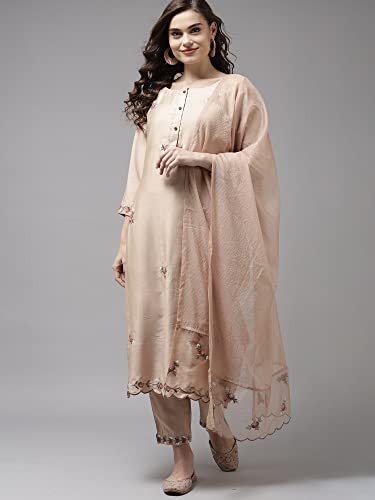 Image of INDO ERA Women's Cotton Straight Kurta Pant With Dupatta Set(21Aaaaaaa1919)