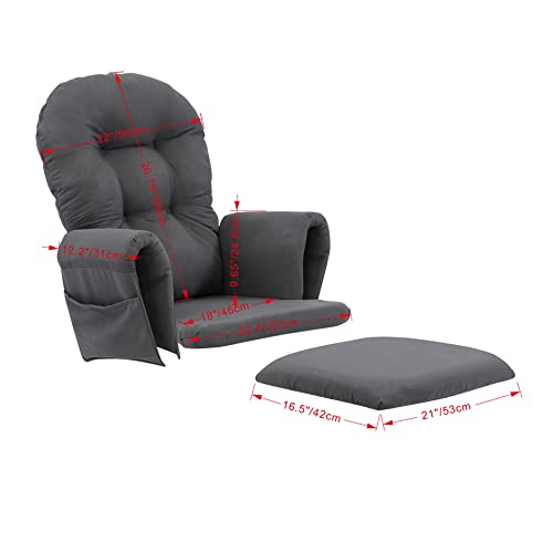 Rejoice Home AZ-61629CH-GY Atoll Glider Rocking Chair Replacement Cushion Set thumb #1
