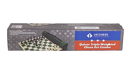 US Chess Quiver Tournament Chess Set Combination Triple Weighted (Green) - Thumbnail 3