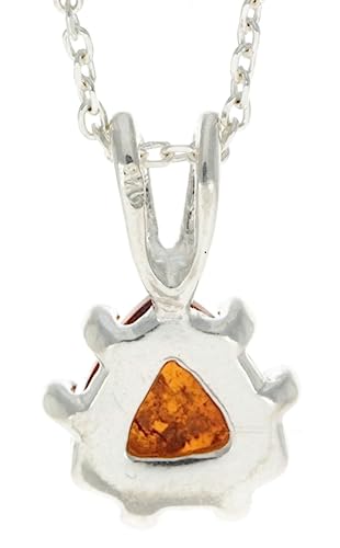 Pendentif triangle ambre de la Baltique cognac en argent 925 véritable