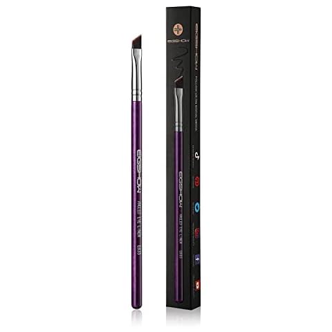 Eyeliner Pinsel, fein abgewinkelt, Profi Präzisions Pinsel, ultradünn, abgeschrägt, flacher Winkel, Premium-Qualität, zum Auftragen von Gelpuder, flüssiger Creme (Lila) Cover