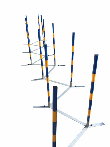 Agility Slalom-Set Stangen-Set Profi – 12 Stangen – flexibel – Zickzack – Slalomstangen – Slalomstangen – Hundetraining, Sport und Wettkampf – Agility und Agility-Hund – Outdoor-Agility-Ausrüstung