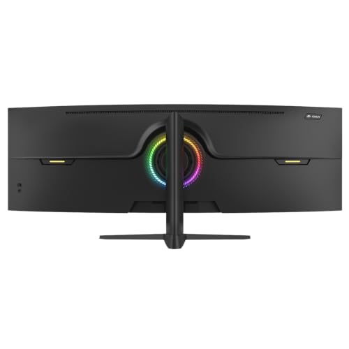 Image of CRUA 49 inch DQHD 240Hz Ultrawide Curved Gaming Monitor, 1500R, FreeSync, Black | 32:9 VA Panel, 120%sRGB, 3000:1 Contrast, Built-In Speakers, Height-Adjustable Stand, HDMI 2.1 /DP 1.4 and 75x75mm Wall Mount