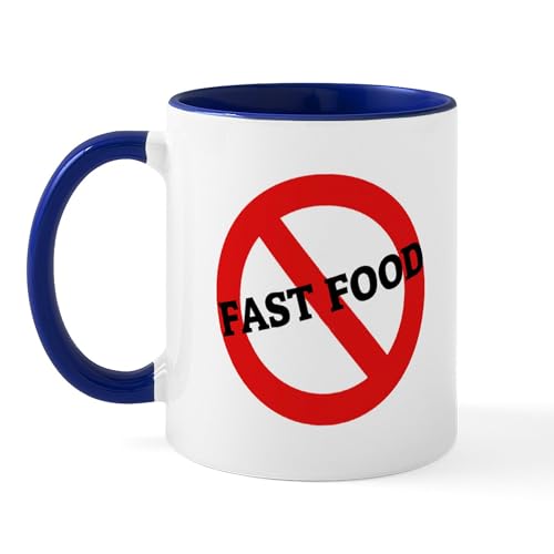 CafePress Anti Fast Food Mug 11 oz (325 ml) Ceramic Coffee Mug