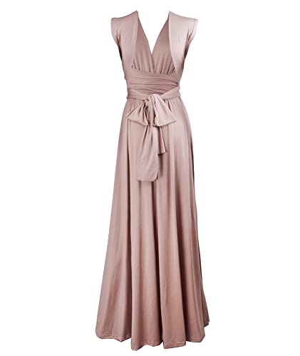 Image of Sexyshine Women's Backless Gown Dress Convertible Multi-Way Wrap Halter Cocktail Dress Bandage Bridesmaid Long Dresses