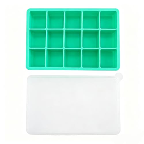 Bandeja grande para cubitos de hielo de silicona con tapa miniatura 1
