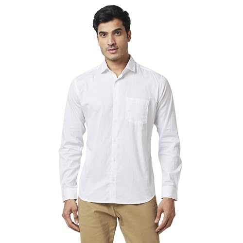 Image of Park Avenue Men's Pure Cotton Print Pattern Slim Fit Cut Away Collar Full Sleeve Casual Shirt