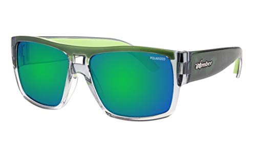 BOMBER IRIE-BOMBS 2-TONE SMOKE Frame GREEN MIRROR Lens 6 base 56mm Polarized Sunglasses