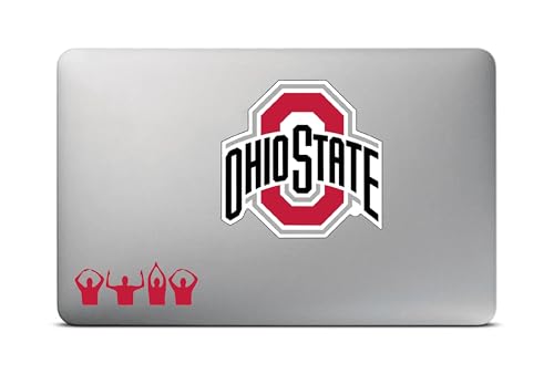 Image of Ohio State Sticker Pack - Featuring Big O Logo and Ohio Hand Sign Silhouette - Pack of 5 Waterproof Vinyl Decals for Cars, Trucks, SUVs, Laptops, Windows, Water Bottles, Coolers, Toolboxes