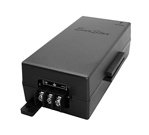 EverStar iPoE-35W24GD Gigabit | 36-72V DC in | 24VDC/1.46A 35W PoE+ Out | DC-DC Converter + Passive Mode A&B Solar PoE+ Injector for Wave-Pro 60 GHz, airFiber/AF- 3X 4X 5X 5XHD, RB3011UiAS-RM | Black