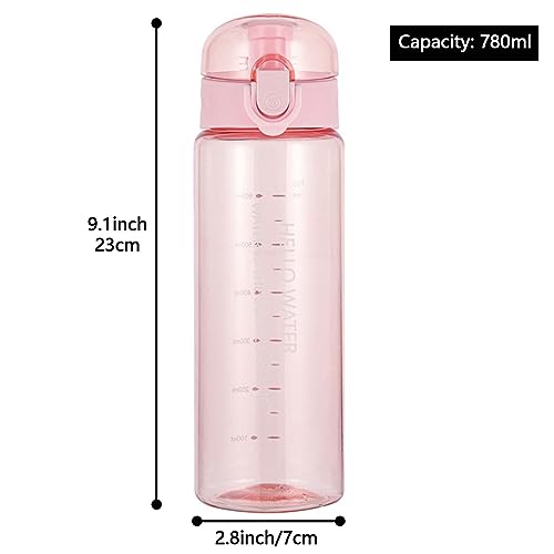 Lizbin Water Bottle Sports Water Bottle, Reusable Clear Water Bottle, Plastic Water Bottles with Carrying Strap - Image 2