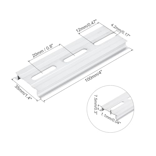 meccanixity din rail slotted aluminum mounting guide 4 inch x 14 inch x 03 inch for equipment installation pack of 6 pcs
